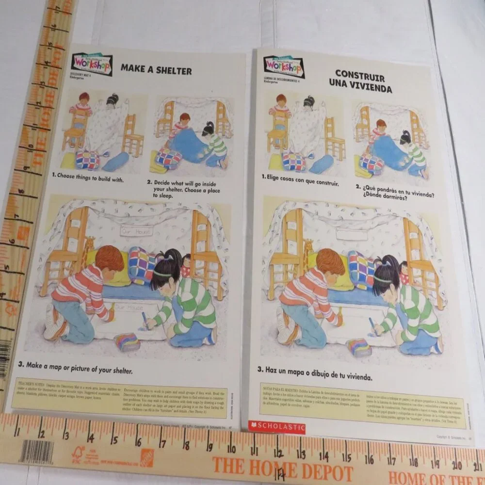 Scholastic English Spanish (10) Task Cards / Job Cards Classroom or Homeschool